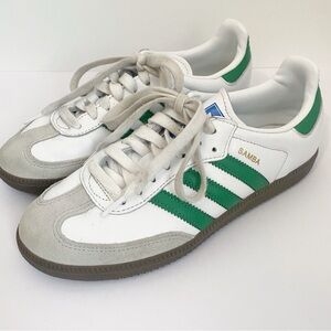 Adidas Samba OG White and Collegiate Green Men's Shoes 5.5